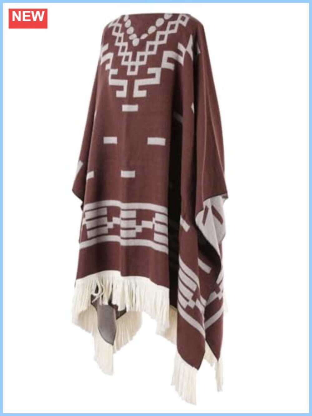 Acrylic Tassel Poncho Shawl Wrap Pullover Cape Blanket Women's
